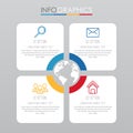 Modern Info-graphic Template for Business with four steps multi-Color design, labels design, Vector info-graphic element, Flat sty