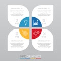 Modern Info-graphic Template for Business with four steps multi-Color design, labels design, Vector info-graphic element, Flat sty