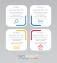 Modern Info-graphic Template for Business with four steps multi-Color design, labels design, Vector info-graphic element, Flat sty