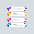 Modern Info-graphic Template for Business with four steps multi-Color design. Set of 4 simple elements for info graphics, flow Royalty Free Stock Photo