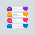 Modern Info-graphic Template for Business with four steps multi-Color design. Set of 4 simple elements for info graphics, flow Royalty Free Stock Photo