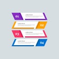 Modern Info-graphic Template for Business with four steps multi-Color design. Set of 4 simple elements for info graphics, flow Royalty Free Stock Photo