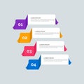 Modern Info-graphic Template for Business with four steps multi-Color design. Set of 4 simple elements for info graphics, flow Royalty Free Stock Photo