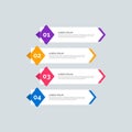 Modern Info-graphic Template for Business with four steps multi-Color design. Set of 4 simple elements for info graphics, flow Royalty Free Stock Photo