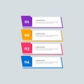 Modern Info-graphic Template for Business with four steps multi-Color design. Set of 4 simple elements for info graphics, flow Royalty Free Stock Photo
