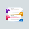 Modern Info-graphic Template for Business with four steps multi-Color design. Set of 4 simple elements for info graphics, flow Royalty Free Stock Photo