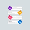 Modern Info-graphic Template for Business with four steps multi-Color design. Set of 4 simple elements for presentation, brochure Royalty Free Stock Photo