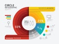 Modern infographic banner circle geometric with line icons.