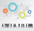 Modern infographic for business project with silhouette people. Royalty Free Stock Photo