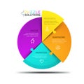 Modern infographic design template, circular jigsaw puzzle divided