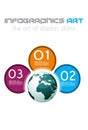 Vibrant Infographic Globe with Multicolored Data Circles Royalty Free Stock Photo