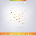 Modern infographic network template with place for your text. Can be used for workflow layout, diagram, chart, number options, web