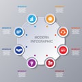Modern Infographic numbered 8 options. Royalty Free Stock Photo