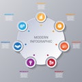 Modern Infographic numbered 7 options. Royalty Free Stock Photo