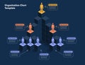 Modern infographic for organization hierarchy structure - dark version
