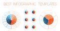 Modern infographic set of global business cooperation. Color templates infographics on 3 4 5 6 7 8 9 10 positions for business