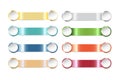 Modern template as a color steel strips with two color circles Royalty Free Stock Photo