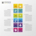 Modern infographic timeline. Square style. Design template. Vector illustration Royalty Free Stock Photo