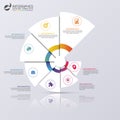 Modern infographics options banner. Spiral pie chart