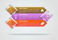 Modern infographics options template vector with brown, violet a