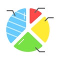 A modern infographics showing sectional pie graph, an editable vector of pie chart