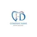 Modern initial hd dental Logo Concept Royalty Free Stock Photo