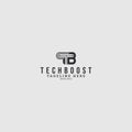 Modern initial TB TECH BOOST electric logo design Royalty Free Stock Photo
