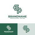 Modern Initials EP Logo, suitable for business with EP or PE initials