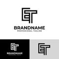 Modern Initials ET Logo, suitable for business with ET or TE initials