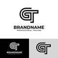 Modern Initials GT Logo, suitable for business with GT or TG initials