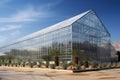Modern Intelligent Glass Greenhouse for Agriculture.