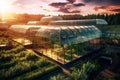 Modern Intelligent Glass Greenhouse for Agriculture.