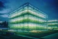 Modern Intelligent Glass Greenhouse for Agriculture.