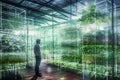 Modern Intelligent Glass Greenhouse for Agriculture.