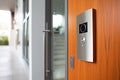 Modern Intercom Doorphone with Camera in a Modern Home Entrance