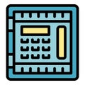 Blue intercom system with buttons for communication Royalty Free Stock Photo
