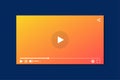 Modern interface video player. Template for applications and web technology. Blue background. Screen video player. Vector digital Royalty Free Stock Photo