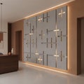 Modern Interior with Architectural Backlit Wall Design and Minimalist Decor Royalty Free Stock Photo