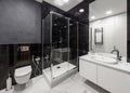 modern interior in bathroom at luxury apartment