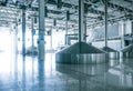 Modern interior of a brewery mash vats metal containers Royalty Free Stock Photo