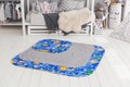 Modern interior of the child`s bedroom with carpet in front Royalty Free Stock Photo