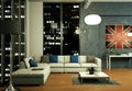 Modern interior design appartment night scene Royalty Free Stock Photo