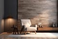 Modern interior design armchair soft lights. Generate Ai