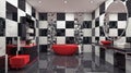 Modern interior design of bathroom 3d render Royalty Free Stock Photo