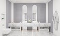 Modern interior design of bathroom 3d render Royalty Free Stock Photo