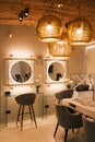 Modern interior design in a beauty salon. A place for visage and brow correction Royalty Free Stock Photo