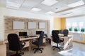 Modern interior design of empty business office space without employees Royalty Free Stock Photo