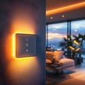 Modern Interior Design with Illuminated Light Switch 3D Illustration Royalty Free Stock Photo