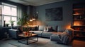 Modern interior design of a living room in an apartment house office