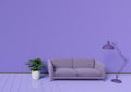 Modern interior design of purple living room with sofa an plant Royalty Free Stock Photo